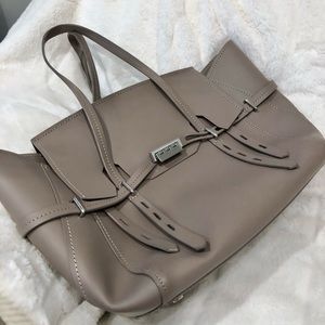 Price drop!! Zac Posen Eartha Belted Satchel brand new Grey Leather Tote